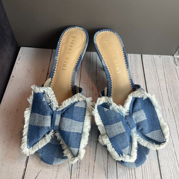 GIANNI BINI WENDELL RAFFIA BOW DRESS SLIDE (11) - Picture 3 of 12